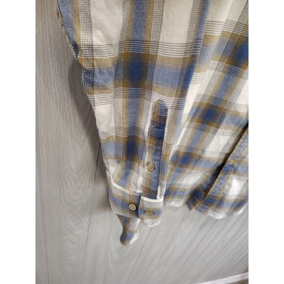 Men's Rowm Plaid Button Up Shirt Size 4XT Long Sleeve Office Church Preppy - Picture 2 of 8